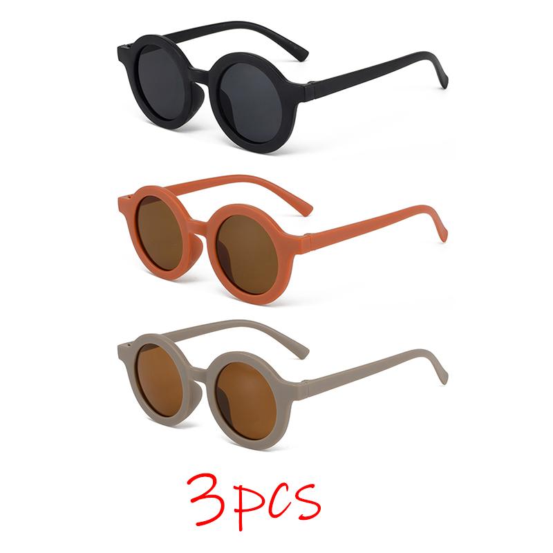 Children'S Sunglasses Inset Style  Round Frame 1-7 Year Old Baby Sunglasses Sun Shading Sun Protection
