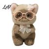 Plush Pendant for Bags Cute Kitten with Glasses And Tie Soft Stuffed Animal Plushie Gift Girls Keychain Backpacks Keys Decorative Hanging