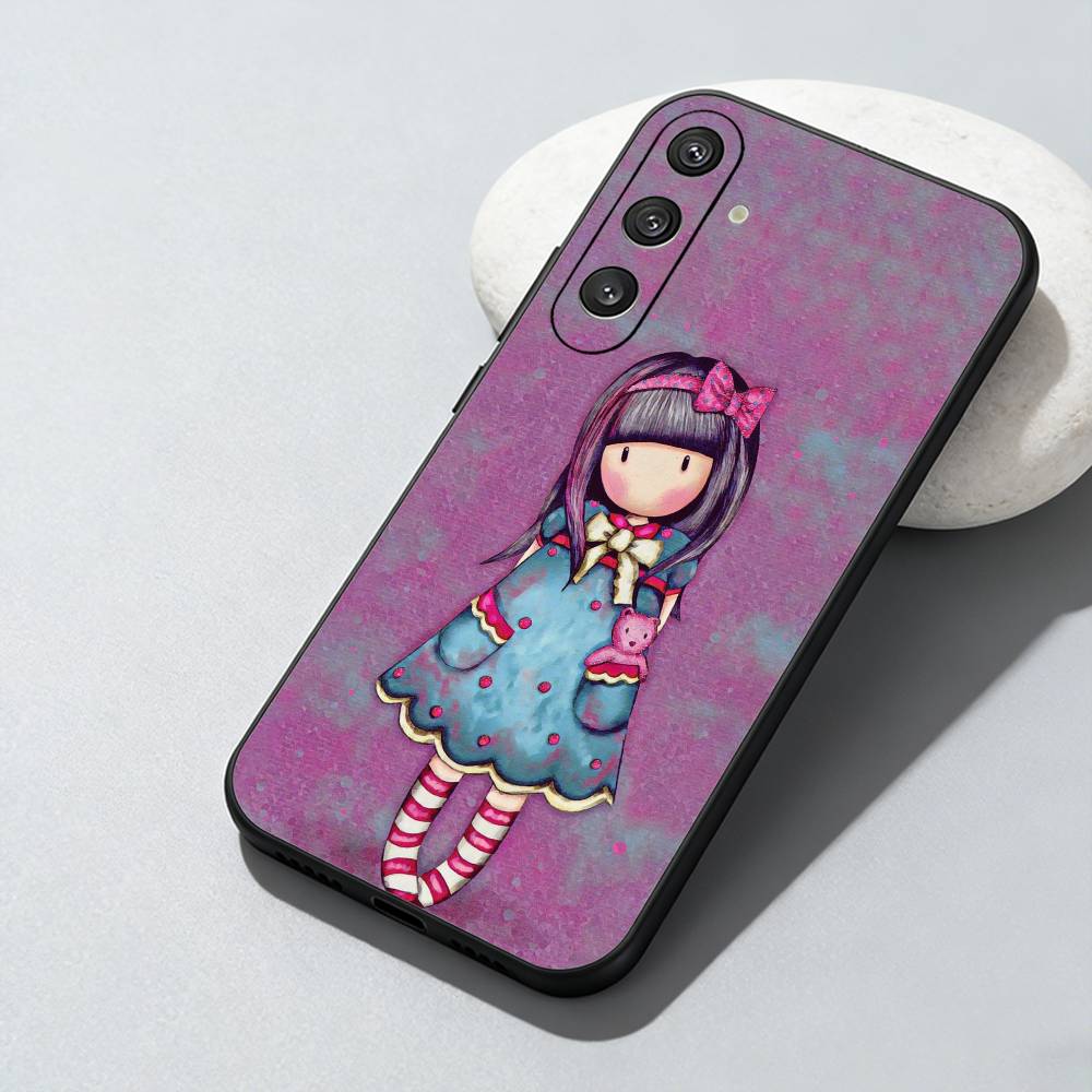 Cute S-santoro G-gorjuss Phone Case For Samsung Galaxy A73,A72,A71,A70,A52,A51 Others Soft Black Cover