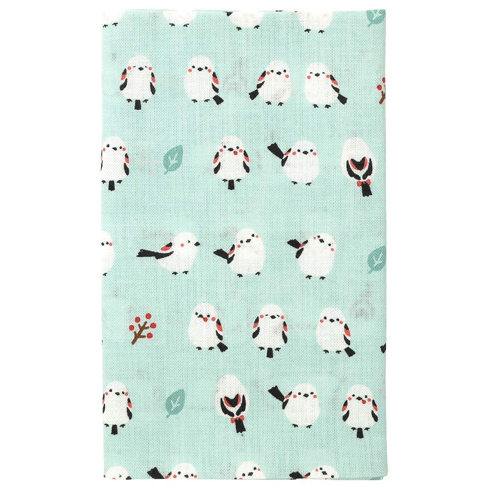 Hamamonyo Tenugui Hand Chankoi Shimaenaga Design Emerald Blue (Japanese Towel) - (long-tailed Tit)
