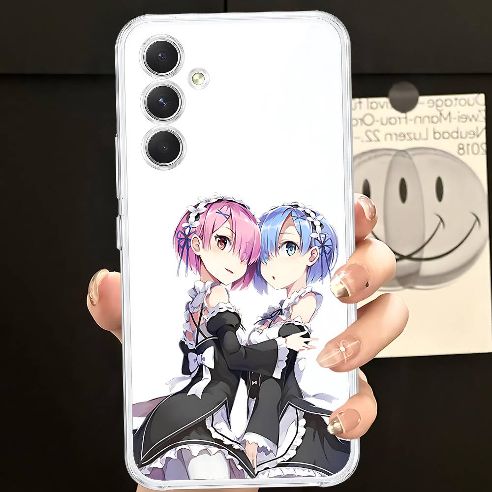 Anime RE ZERO Ram Rem Phone Case For Samsung Galaxy S21 S22 S23 S24 S25ULTRA FE Ultra Plus5G A52S Transparent Cover