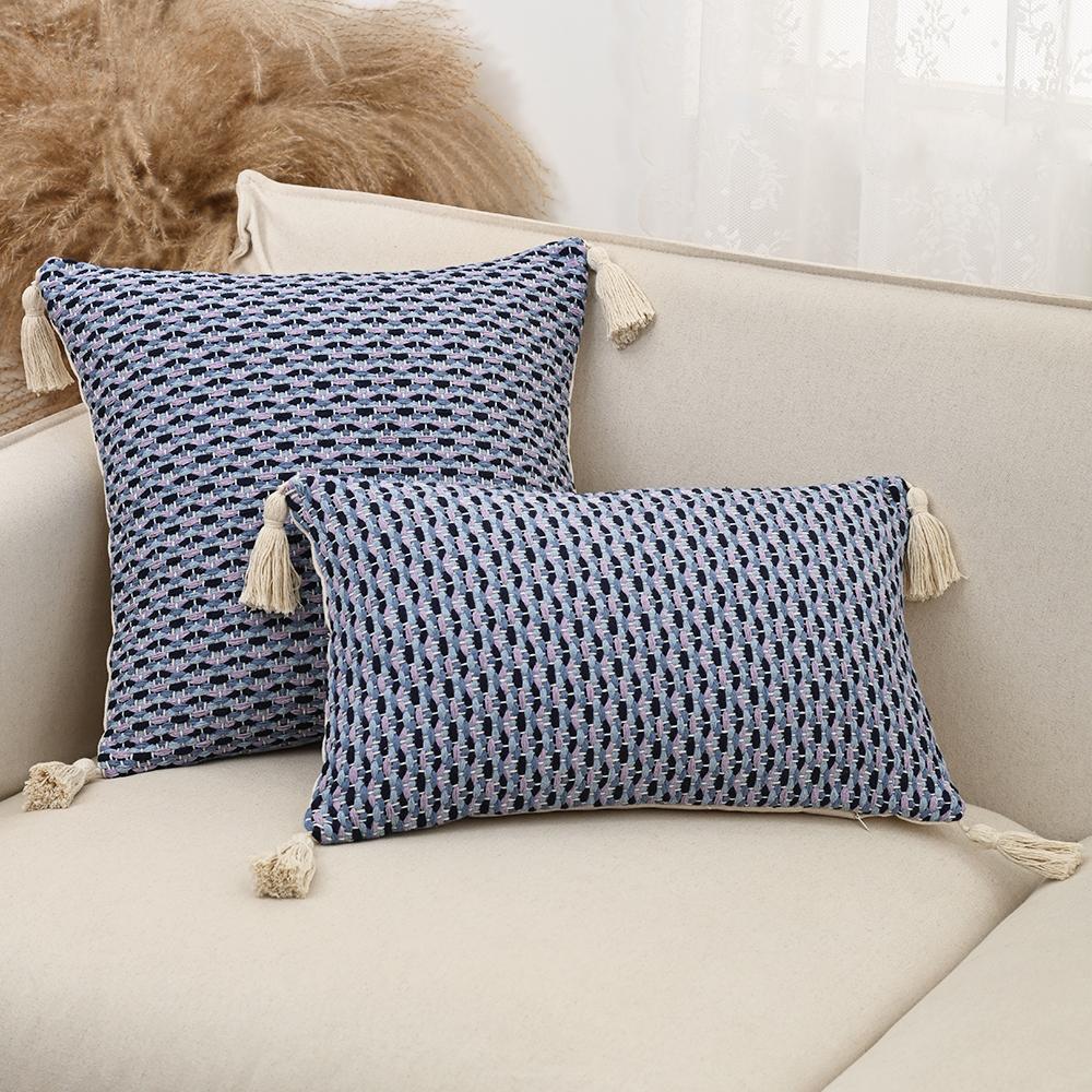 BUYNOW Simple Yarn-Dyed Jacquard Pillow Case Light Luxury Cushion Cover Nordic Style Hotel Home Living Room Decor Sofa Cushions