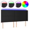 VidaXL Tête de Lit à LED Meuble de Chambre à Coucher Accessoire de Lit Double Tête de Cadre de Lit Intérieur Noir 3123864