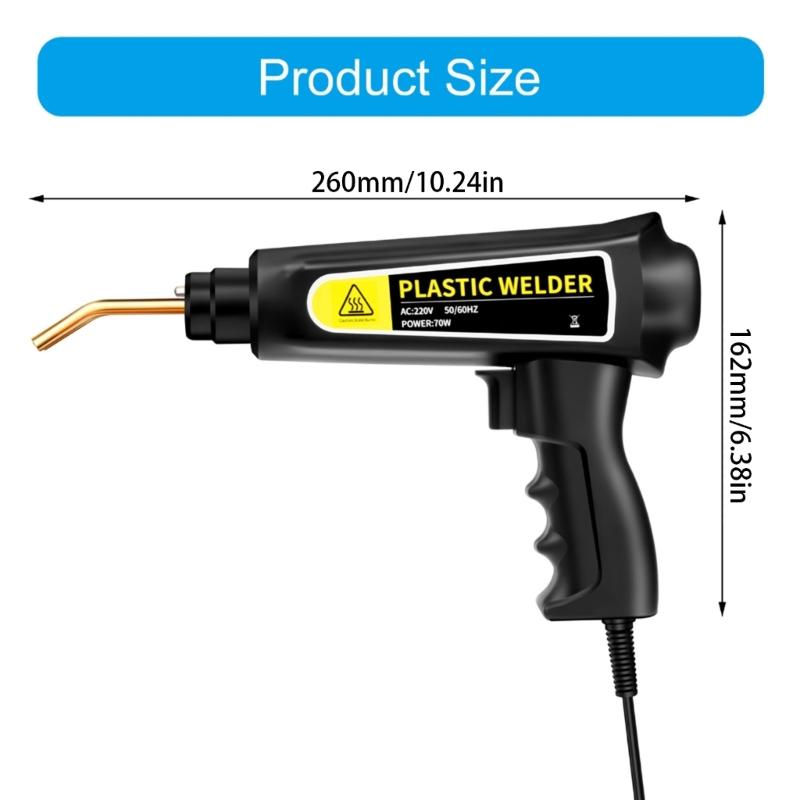 Plastic Repair Kit Welding Machine 70W Plastic Welder Hot Stapler for Most Plastic Repair Soldering Kit with Hot Staple