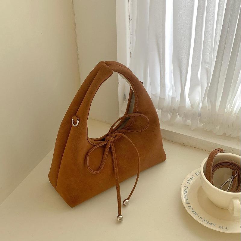 

Retro suede bag autumn and winter new women s handbag small bag exquisite niche messenger dumpling bag коричневый