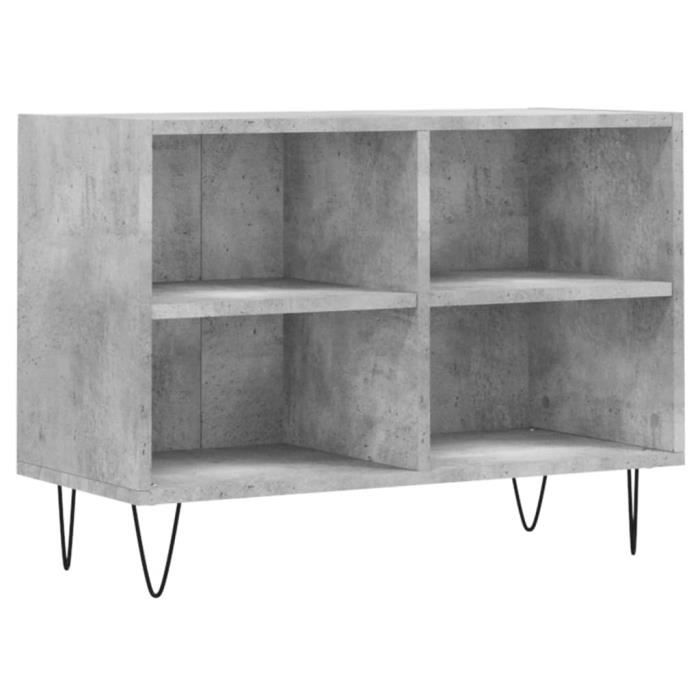 VidaXL Meuble TV gris béton 69,5x30x50 cm bois d'ingénierie 826968