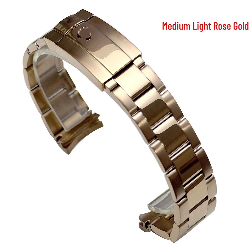 Boogvormige Roestvrijstalen Horlogeband voor Rolex Submariner, Datejust, Oyster Perpetual, Daytona - Past op 20mm & 21mm