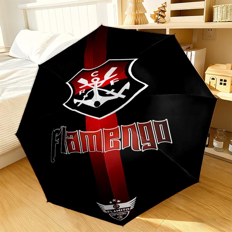 Ombrello con Emblema di Squadra di Calcio a 8 Stecche per Viaggio, Campeggio, Ombrello Leggero Portatile Casual, Essenziale per ogni Famiglia Regalo per le Vacanze