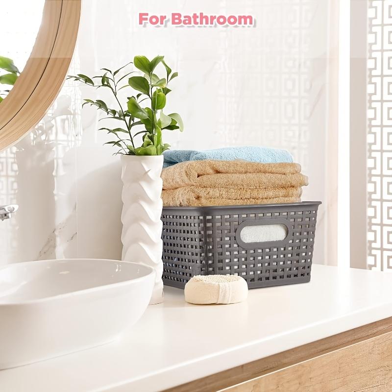 6 PCS Stackable Storage Boxes with Lids, 10.2x7.2x4.1 Inch Plastic Organizer Containers for Home, Office,Bedroom,Classroom, Dorm