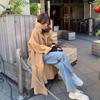 Lapel Woolen Long Coat Women Casual Long Sleeve  Pockets Overcoat Elegant High Street Warm Outwear