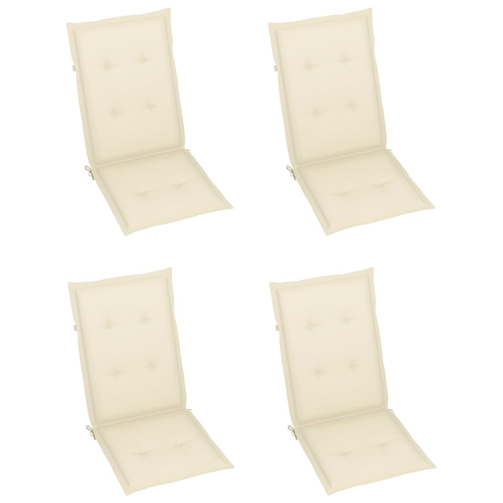 Foldable Garden Chairs 3 pcs with Cushions Solid Acacia Wood