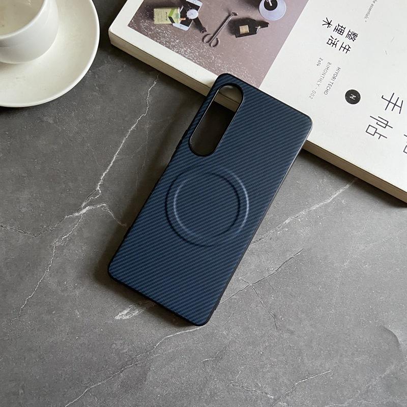 Applicable to Sony Xperia 1VI mobile phone case anti-drop 11VI simple skin feeling 1IV carbon fiber pattern magnetic protective case