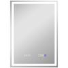 50 X 70 Cm Anti-Fog LED Bathroom Mirror, with Bluetooth and Clock - Silver Tone