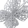 6pcs Sparkling Butterfly Flower Christmas Tree Drop Ornaments 8cm Butterfly Bows Gift Wraping Bowknot Ribbons Wedding Decoration