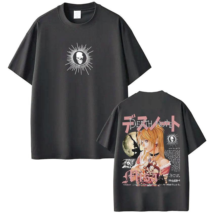 Japonské Anime Death Note Misa Trička Pánská Dámská Vysoce Kvalitní Bavlněné Tričko Módní Hip Hop Krátký Rukáv Trička Streetwear