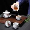 Boutique Ceramic Teacup Meditation Cup Hand Painted Landscape Travel Tea Bowl Handmade Tea Set Accessories Pu'er Master Cup