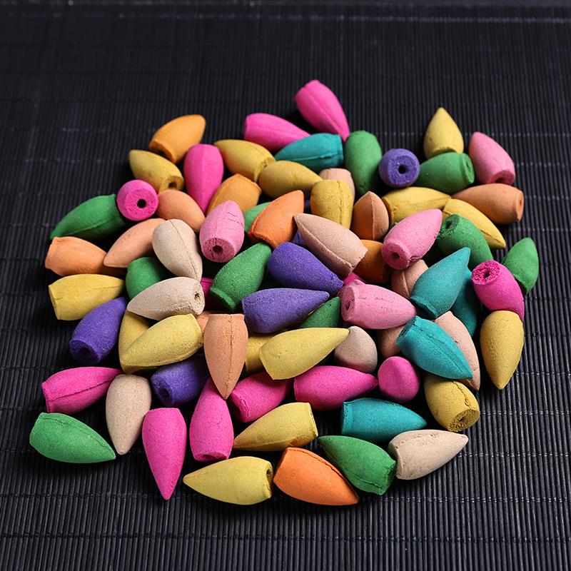 Backflow Incense Cones - Flowing Cloud Tower Aromatherapy with Sandalwood, Agarwood, and Floral Scents for Indoor Use.
