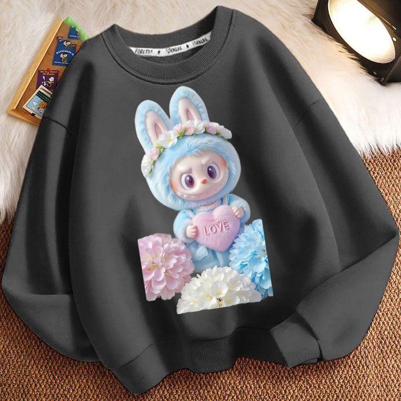 Children's Fashion Round-neck Hoodies, Long-sleeved Loose Hoodies for Boys and Girls In Spring and Autumn