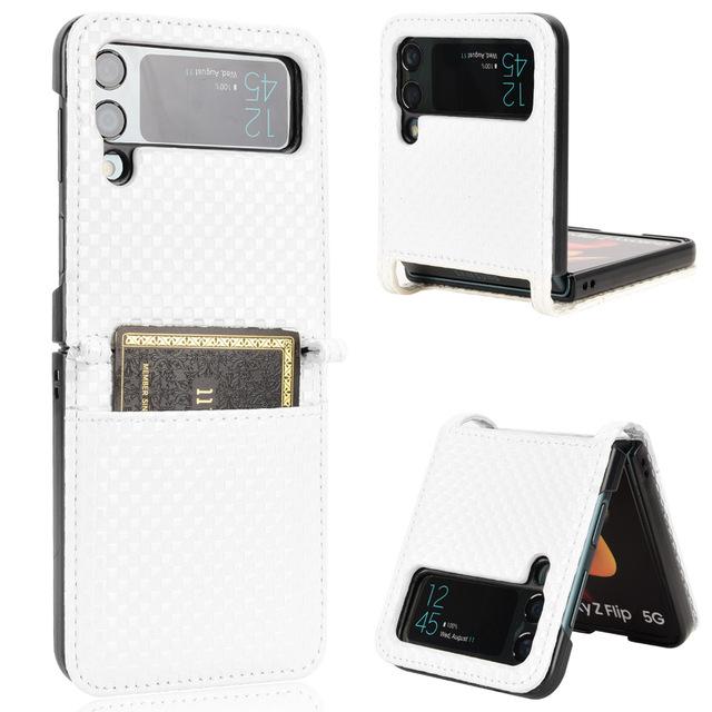

Противоударный кожаный чехол для телефона с клапаном для Samsung Galaxy Z Flip 4 5g Flip4 Zflip4, чехол с клетчатым узором, кобура с отделением для карт, задняя крышка for Galaxy Z Flip 4 белый