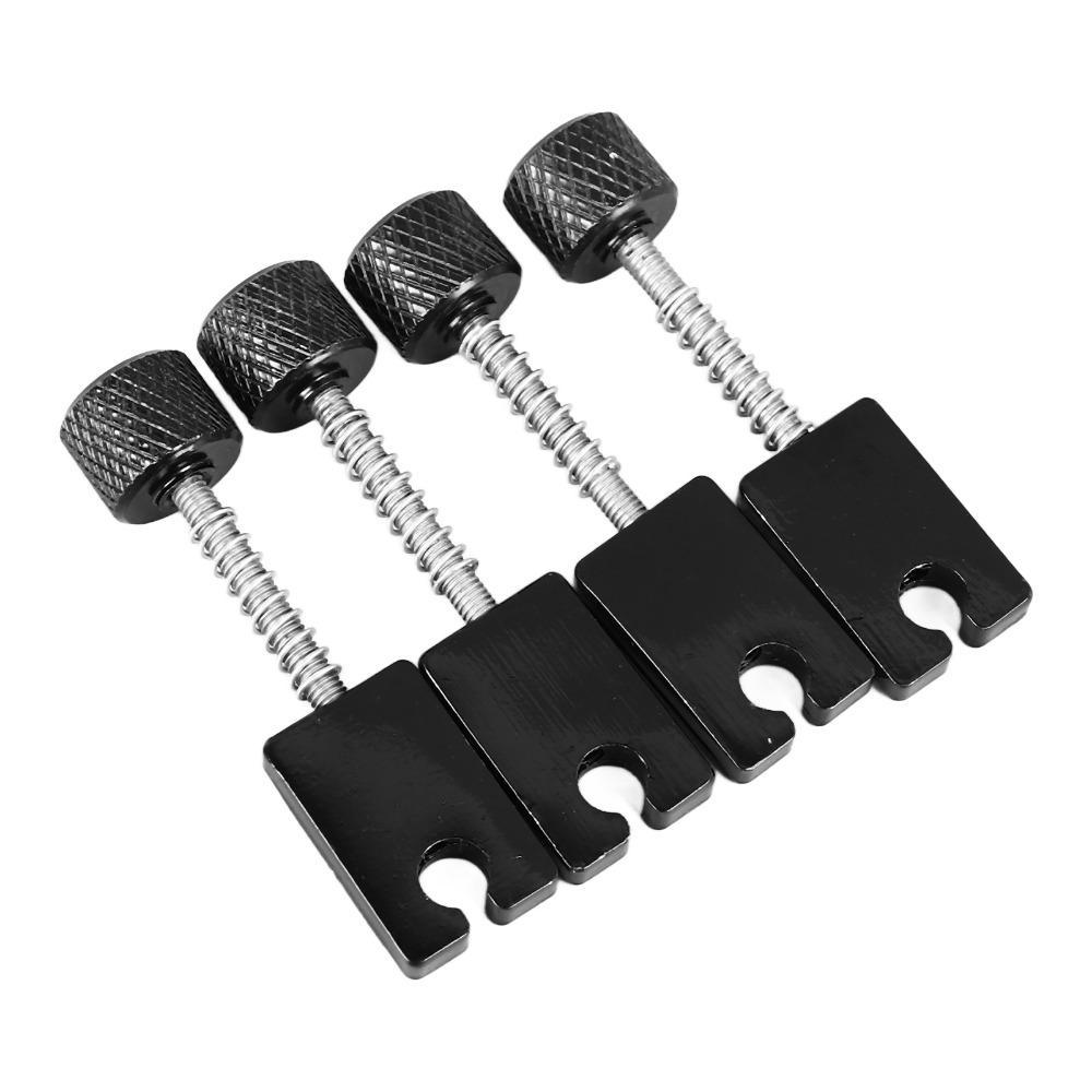 4PCS Black Headless Bass Bridge Metal Bass Bridge Saddle Bass Replacement Parts Guitar Replacement