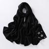 2024 New Imitation Silk Bubble Chiffon Handmade Diamond Scarf Hui People Scarf Malaysian Headscarf Scarf 175CM