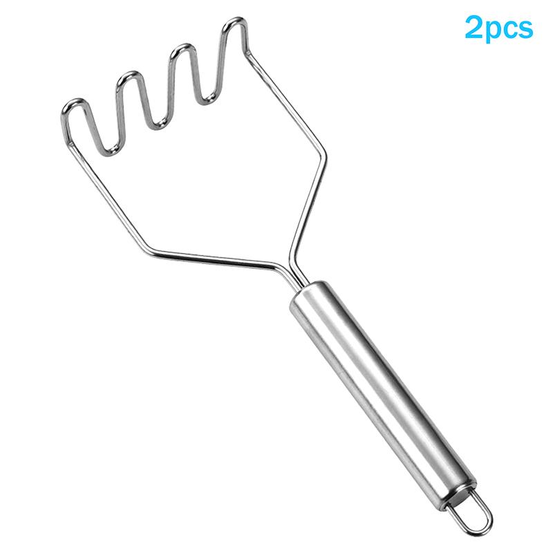 1/2Pcs Stainless Steel Wave Potato Masher - Ideal For Kitchen Vegetable And Fruit Puree - Kitchen Essentials,Durable Kitchenware