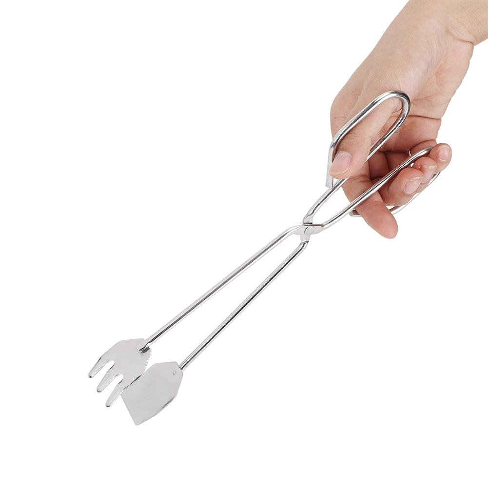 Stainless Steel Portable Long Handle BBQ Grill Food Clip Accessory Tongs Tool