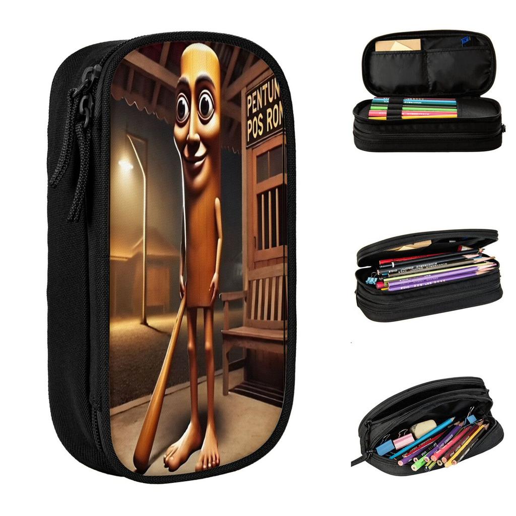Tung Tung Tung Sahur Italian Brainrot Meme Pencil Case Lovely Pen Bag Girls Boys Large Storage Office Zipper Pencilcases