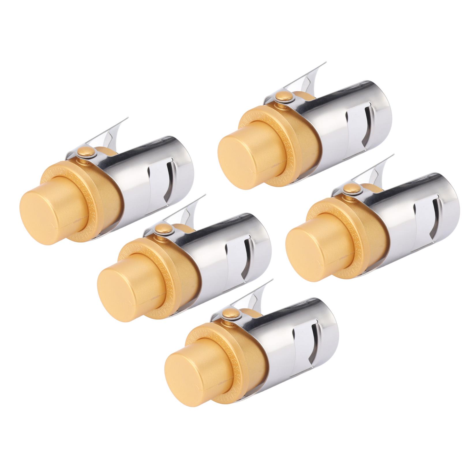 5 шт. Золотая пробка для шампанского из нержавеющей стали, многоразовый уплотнитель для бутылок, пробка для сохранения шампанского