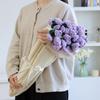 Round Rose Bundle Blanket Office Nap Yarn Ball Flower Carpet Hand Woven Blanket Foldable Into A Rose Bouquet Shape