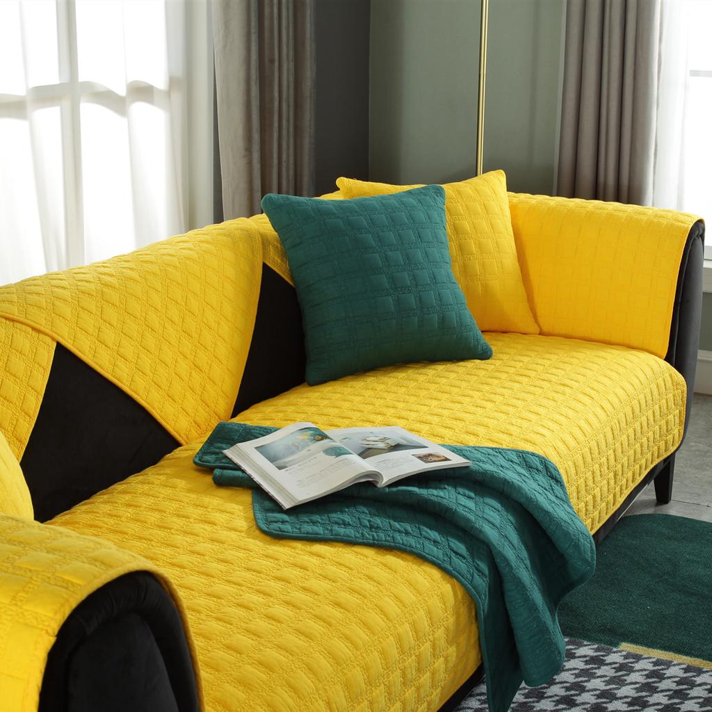 Four Seasons Universal Front and Back Cotton Quilted Sofa Cushion Modern Simple Double-sided Fabric Sofa Cushion Towel