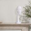 jijijing Abstract Contemplative Face Resin Sculpture, Minimalist Hand-on-Chin Bust Statue for Desk Living Room Office, Creative Art Decor Entryway