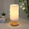 3D Butterfly Decorative Bedside Ambient Lamp Solid Wood LED Night Light Fabric Table Lamp  Dorm
