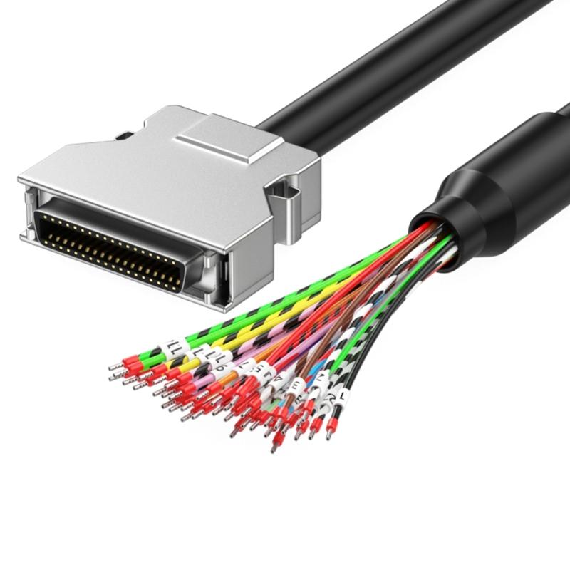 SCSI Data Cable with Terminal Push-up Lock, 28AWG Wire Single Head CN14P CN20P CN26P CN36P CN50P CN68P 6 Length Option