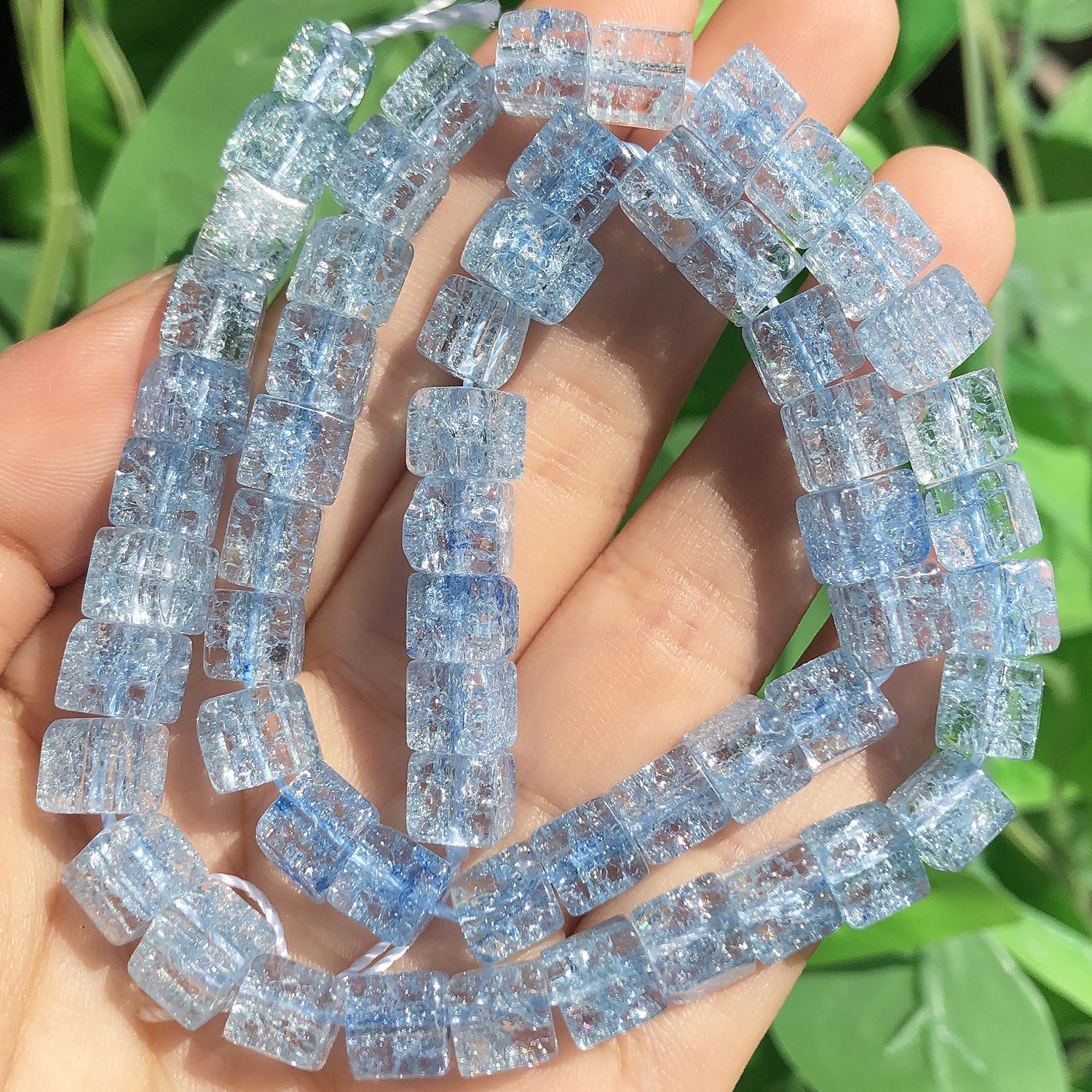 

8 ммx8 мм 1 шт. квадратные снежные треснувшие хрустальные бусины, разноцветные натуральные кубические свободные бусины для изготовления ювелирных изделий, браслет, ожерелье, аксессуары 8mm (approx 58pcs) синий