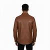 Men's Shirt Biker Fit Handmade Brown Stylish Casual Leather Real Lambskin Formal