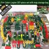 80s Nostalgic Toy Soldiers Sandbox Set: WWII Model Tank Battle for Kids