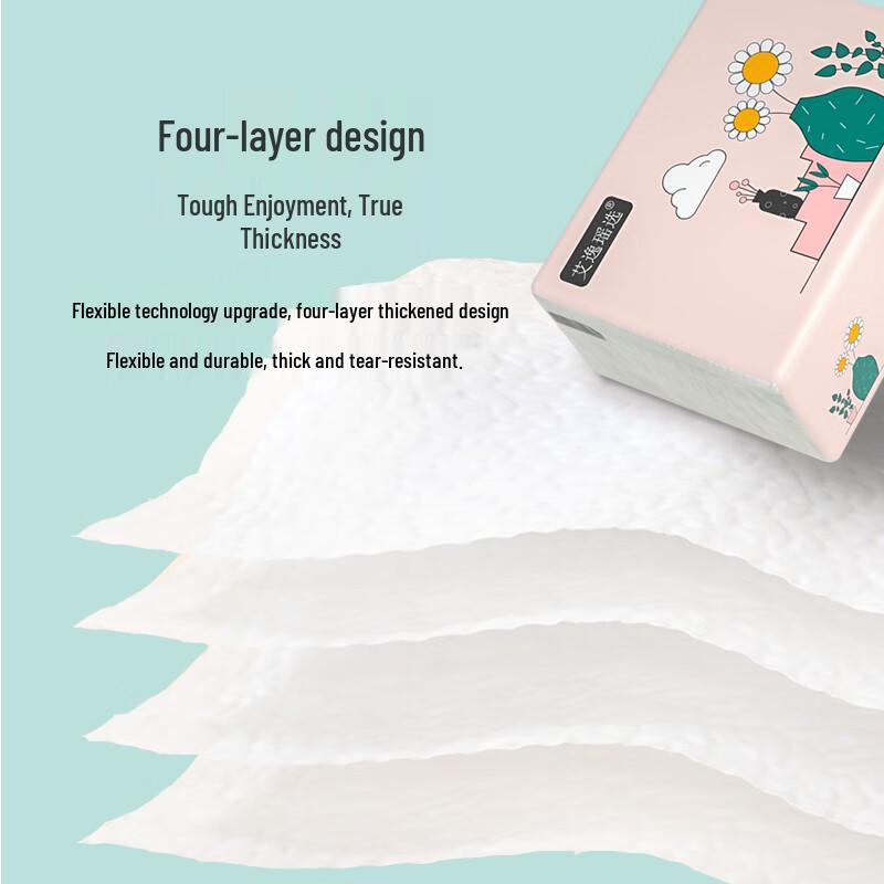 Aiyiyao Pink 4-Ply Soft Pack Facial Tissues