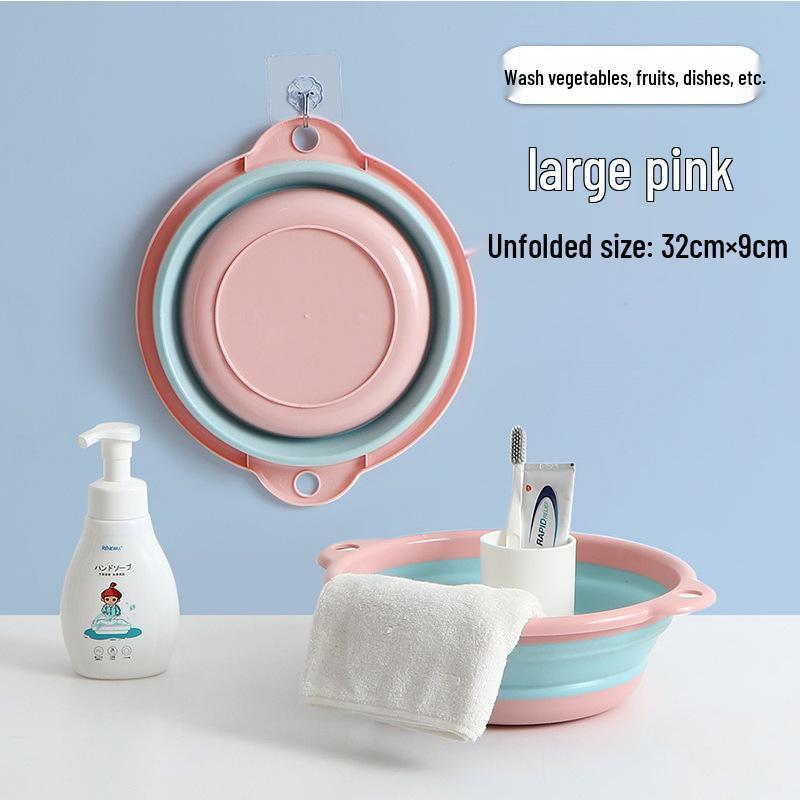 Foldable Silicone Washbasin: Thickened, Wall-Mounted, Retractable, Large, Travel-Friendly, for Household & Baby Use