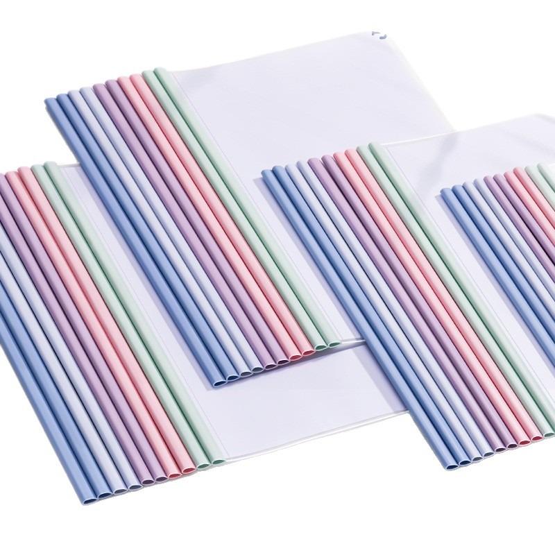 Transparent Waterproof Thicken A4 Morandi Draw Bar File Folder For Students Paper Classification