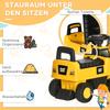 Kids Excavator, Ride-On, Operable Excavator Bucket, Anti-Tip Protection, Non-Slip Wheels, Yellow+Black, 78 x 29.5 x 54 cm