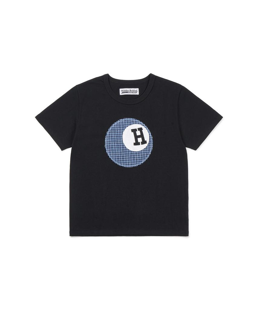 HIDDEN BEHIND H-Ball Applique T-Shirt (Black)
