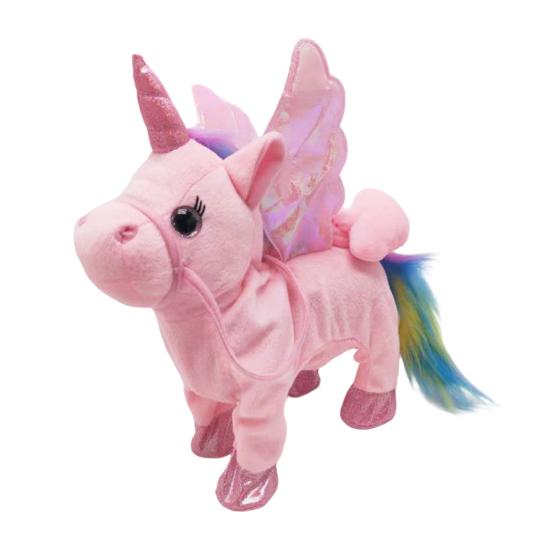 Електрична плюшева іграшка-літаючий кінь Yousheng з мотузкою, що співає та ходить. Плюшевий кінь для малюків, хлопчиків, дівчаток. Інтерактивна симуляційна м'яка іграшка-тварина