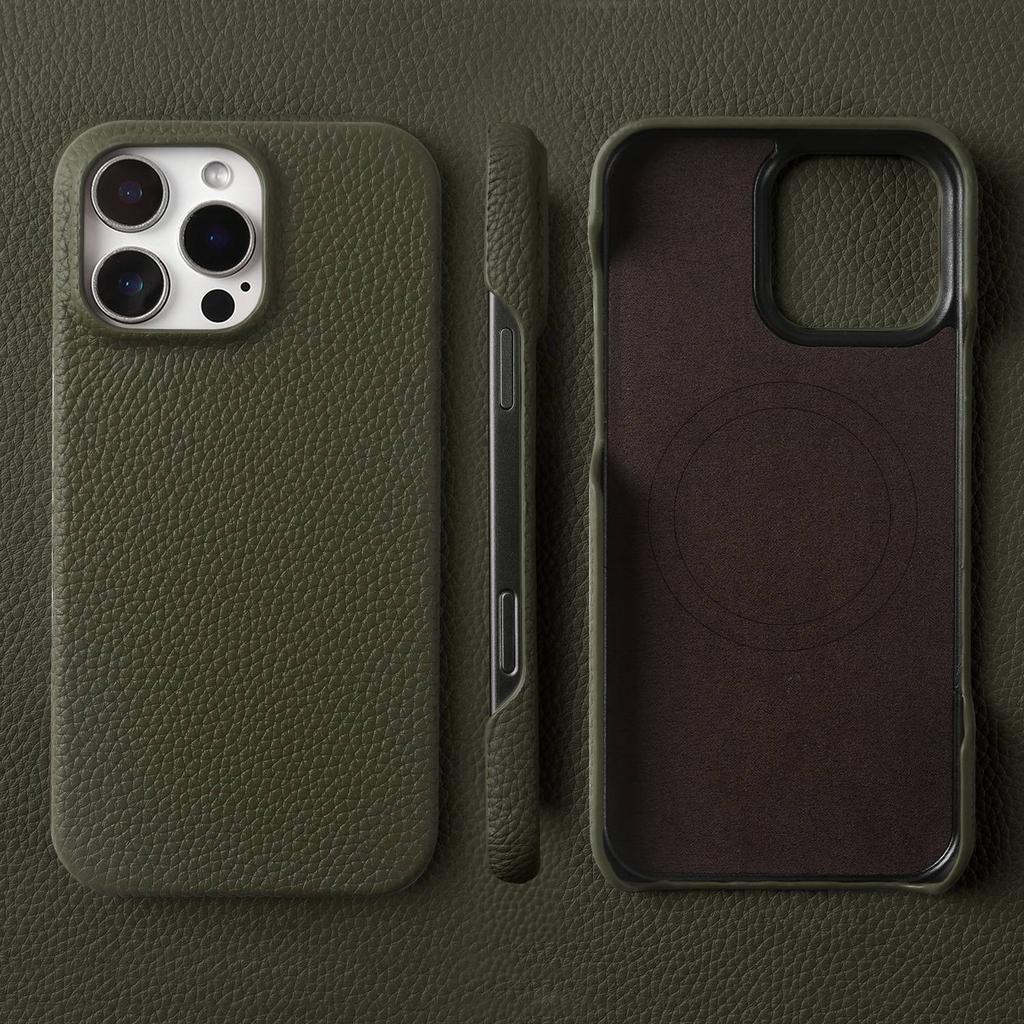 Премиальный магнитный чехол из натуральной кожи для iPhone 16 Pro Max 15 14 13 12 11 Беспроводная зарядка Магнитная крышка Magsafe Ударопрочный чехол