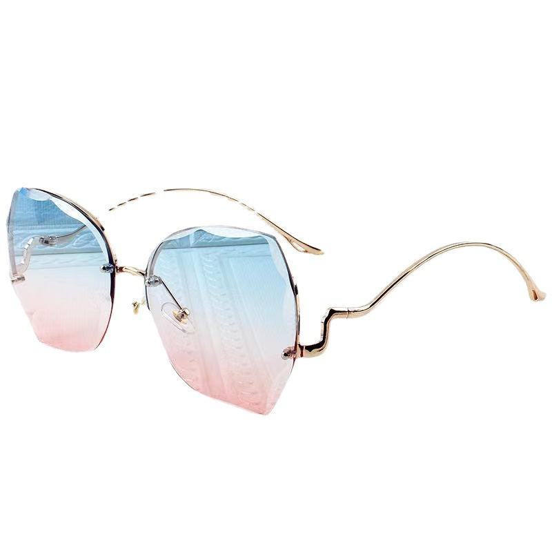 Kottdo Frameless Cut Edge მამაკაცისა და ქალის მოდური გარე ლითონის შავი გრადიენტის სათვალეები
