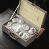Guochao New Chinese-style Dehua Suet Jade White Porcelain Set, High-end Household Cover Bowl Gift Box Set, Tea Cup Can Be Printed