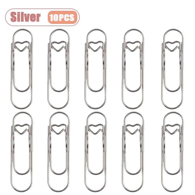 10-100PCS Heart Shaped Notebook Clips Creative Bookmark Page Holders Metal Pen Clips for Journal Planner Office Supplies