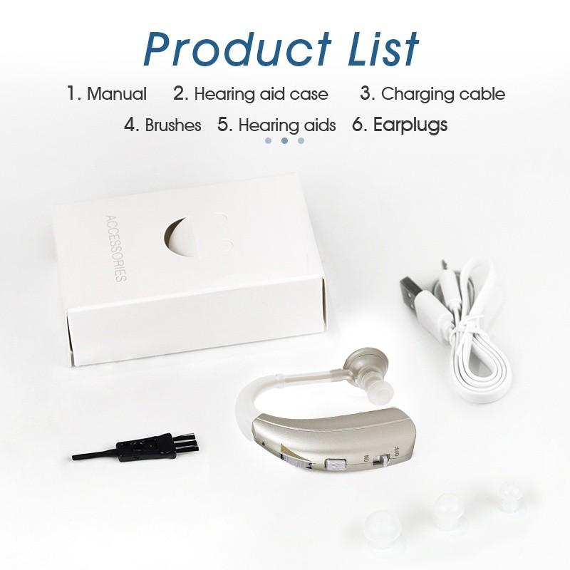 Portable Digital Hearing Aid Rechargeable Noise Reduction Audiphone Multi Segment Audio Mode Hearing Amplifier