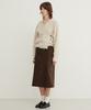 Step Around Corduroy Cargo Midi Skirt_Brown