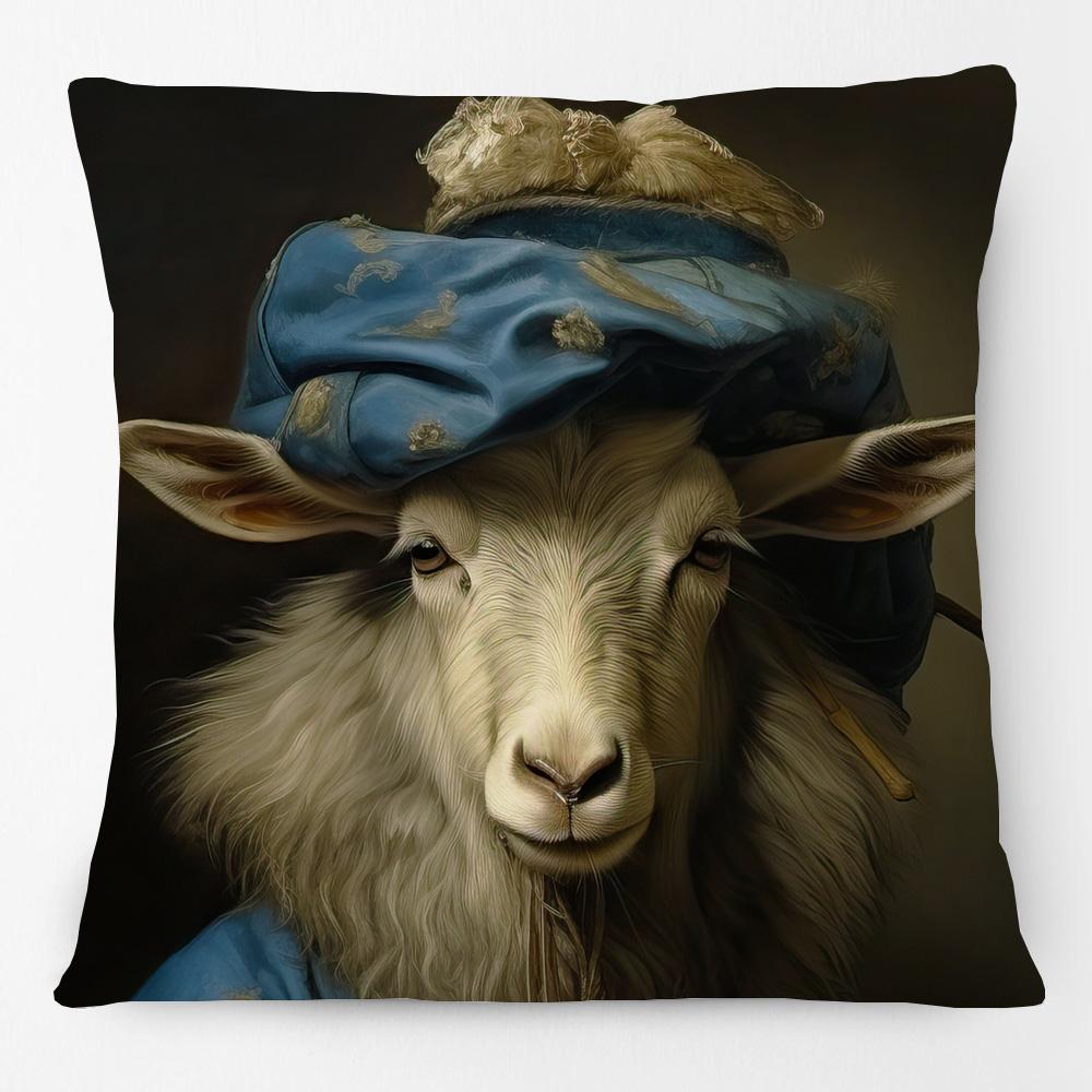 European Retro Vintage Royal Animals Portraits Leopard Panther Dog Cat Cushion Covers Sofa Pillowcase
